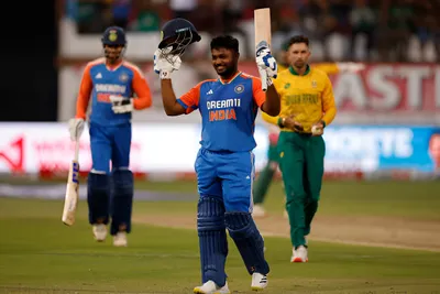 ind vs sa 1st t20   ಸಂಜು ಸ್ಯಾಮ್ಸನ್ ಅಬ್ಬರದ ಶತಕ   ಭಾರತಕ್ಕೆ ಭರ್ಜರಿ ಜಯ