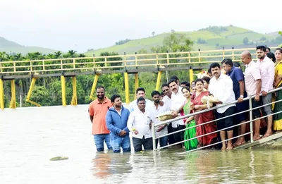 ಅಂಜನಾಪುರ ಜಲಾಶಯ ಭರ್ತಿ  ಬಾಗಿನ ಸಮರ್ಪಣೆ