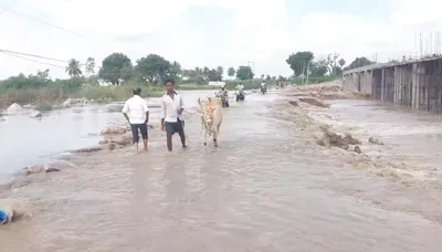 ಮಂದಗತಿಯ ಸೇತುವೆ ನಿರ್ಮಾಣ   ಹಳ್ಳ ದಾಟಲು ಹರೋಹರ